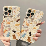 Oil painting full-screen cat case for iPhone