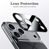 Luxury Frame Leather  Plating Camera Protect Shockproof Case  For iPhone
