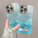 Blue gradient three-dimensional planet  Case For iphone