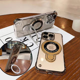 Plating Frameless Magnetic Bracket Case for iPhone