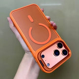New Metal Bracket Frosted Matte Translucent  Magnetic Case For iPhone