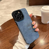 Fashion Matte Leather Silicone Case For iPhone