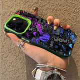 Stylish graffiti black comic book style phone case For iPhone
