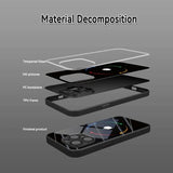 Black Carbon Fiber For Apple Pattern Glass Phone Case For iPhone
