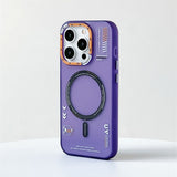 Frosted Metal Lens Frame Buttons Magnetic Case For iPhone