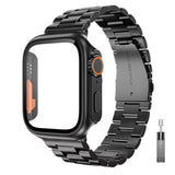 Stainless Steel Band + Protective Case For Apple Watch