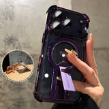 Electroplated 360° rotating stand Case For iPhone