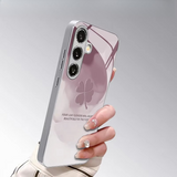 Elegant Abalone Leaf Pattern Glass Protective Cover For Samsung