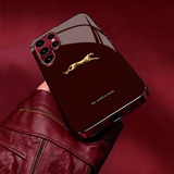Drop-resistant phone case with gold-stamped cheetah pattern For Samsung