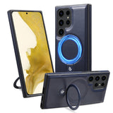 High-End Leather Magnetic Stand Full-Coverage Shockproof Phone Case for Samsung