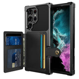 Flip Wallet  Leather Credit Card Hard Back Shockproof  Case for Samsung