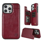 Wallet RFID Blocking Layer Protect Magnetic Flip Leather Case For iPhone