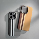 Kevlar-pattern magnetic glow-in-the-dark shockproof hard case For iPhone