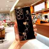 Plating Love Heart Bracelet Case For Samsung Galaxy