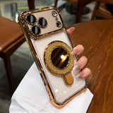 Sparkle Mirror Magnetic Makeup Mirror Back Case for iPhone
