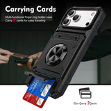 Mecha Windmill Magnetic Ring Holder Card Holder Anti-drop Phone Case for iPhone