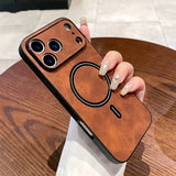 Luxury Matte Leather For Magnetic Case For iPhone