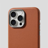 Luxury Business Metal Camera PU Leather Magnetic Case For iPhone