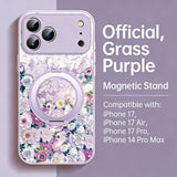 Romantic Floral Magnetic Phone Case with Stand for IPhone
