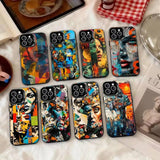 Graffiti-Style Portrait Canvas Phone Case For iPhone
