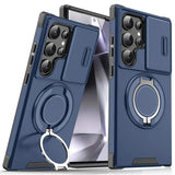 Armor Magnetic Bracket Slide Camera Protection Case for Samsung Galaxy