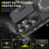 Armor Magnetic Bracket Slide Camera Protection Case for Samsung Galaxy