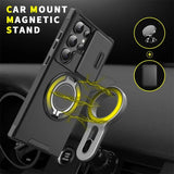 Armor Magnetic Bracket Slide Camera Protection Case for Samsung Galaxy