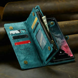 Leather Zipper Strap Wallet Case For Sumsung Galaxy