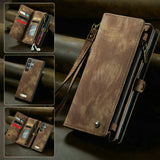 Leather Zipper Strap Wallet Case For Sumsung Galaxy