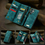 Leather Zipper Strap Wallet Case For Sumsung Galaxy