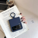 Original Fluorescence Color Liquid Silicone Ring Holder Case For Samsung Galaxy Z Flip