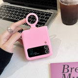 Original Fluorescence Color Liquid Silicone Ring Holder Case For Samsung Galaxy Z Flip