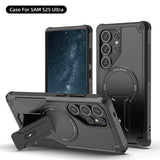 Invisible Bracket Shockproof Fold Stand Holder Magnetic Armor Case For Samsung