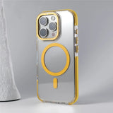 Magnetic Transparent  Metal Lens Clear Shockproof Cases For iPhone
