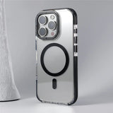 Magnetic Transparent  Metal Lens Clear Shockproof Cases For iPhone