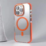 Magnetic Transparent  Metal Lens Clear Shockproof Cases For iPhone