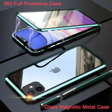 Metal Magnetic Double-Sided Glass Case For iPhone
