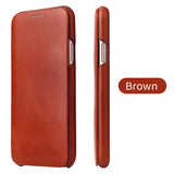 Genuine Leather Phone Flip Case for iPhone