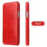 Genuine Leather Phone Flip Case for iPhone