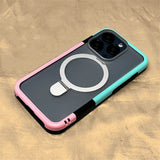 Hit Color Bumper Detachable 2 in 1 KickStand Magnetic Case for iPhone