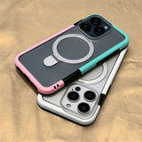Hit Color Bumper Detachable 2 in 1 KickStand Magnetic Case for iPhone