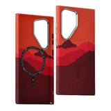 Hit Color Carbon Fiber Texture Metal Lens Wireless Charging Hard Case for Samsung Galaxy