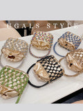 Knitted Rhinestone Rope Clutch Purses Women Boutique Handmade Woven Shiny Crystal Hollow Out Metal Cage Handbags Wedding Party