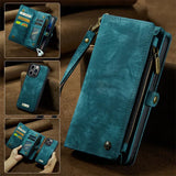 Leather Detachable Zipper Wallet Card Case for iPhone