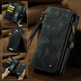 Leather Detachable Zipper Wallet Card Case for iPhone