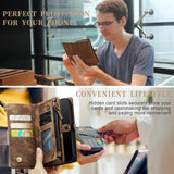 Leather Detachable Zipper Wallet Card Case for iPhone
