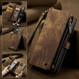 Leather Detachable Zipper Wallet Card Case for iPhone