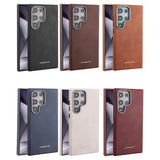 Luxury Leather Shockproof Magnetic Wireless Charge Case for Samsung Galaxy