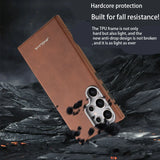 Luxury Leather Shockproof Magnetic Wireless Charge Case for Samsung Galaxy
