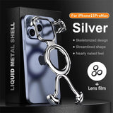 Luxury Liquid Metal Frame Irregular Hollow Heat Dissipation Shockproof  Case For iPhone